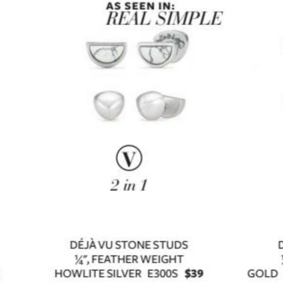 Stella & Dot | Retired Howlite Stone Deja Vu Reversible Stud Earrings - Picture 6 of 7